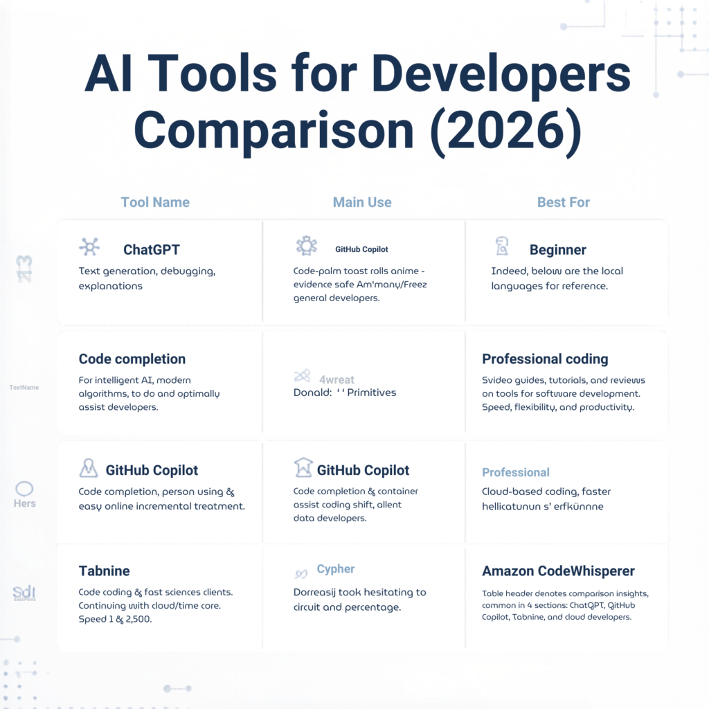 AI tools comparison for developers
