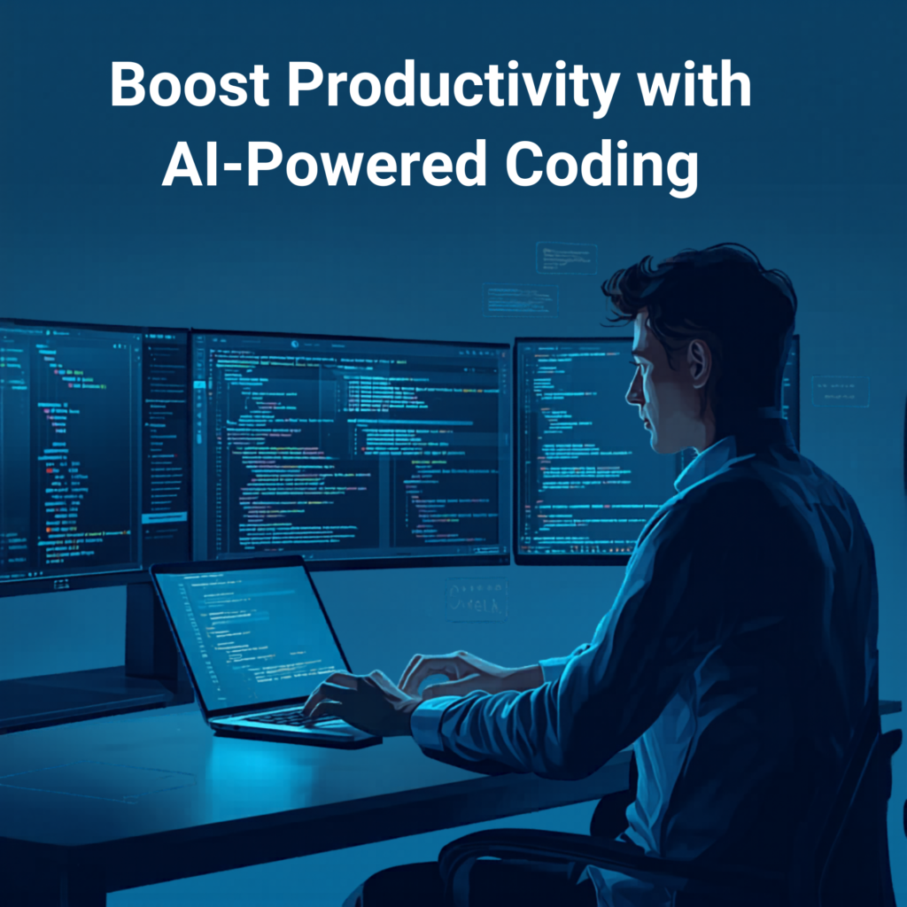 developer using AI coding tools on laptop